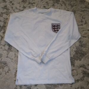 England Soccer White Long Sleeve Shirt